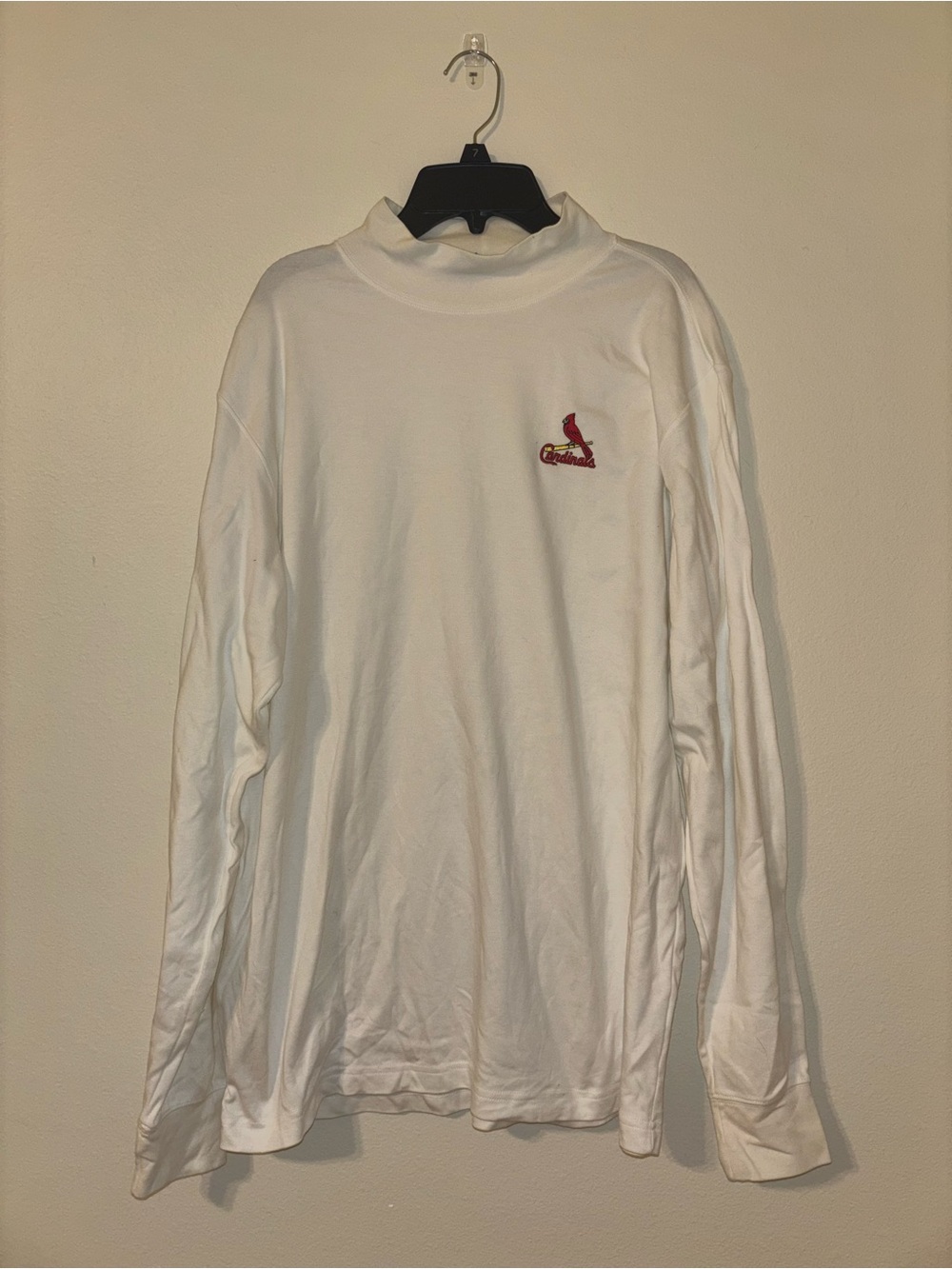 St. Louis cardinals baseball lands end white long sleeve shirt vintage L